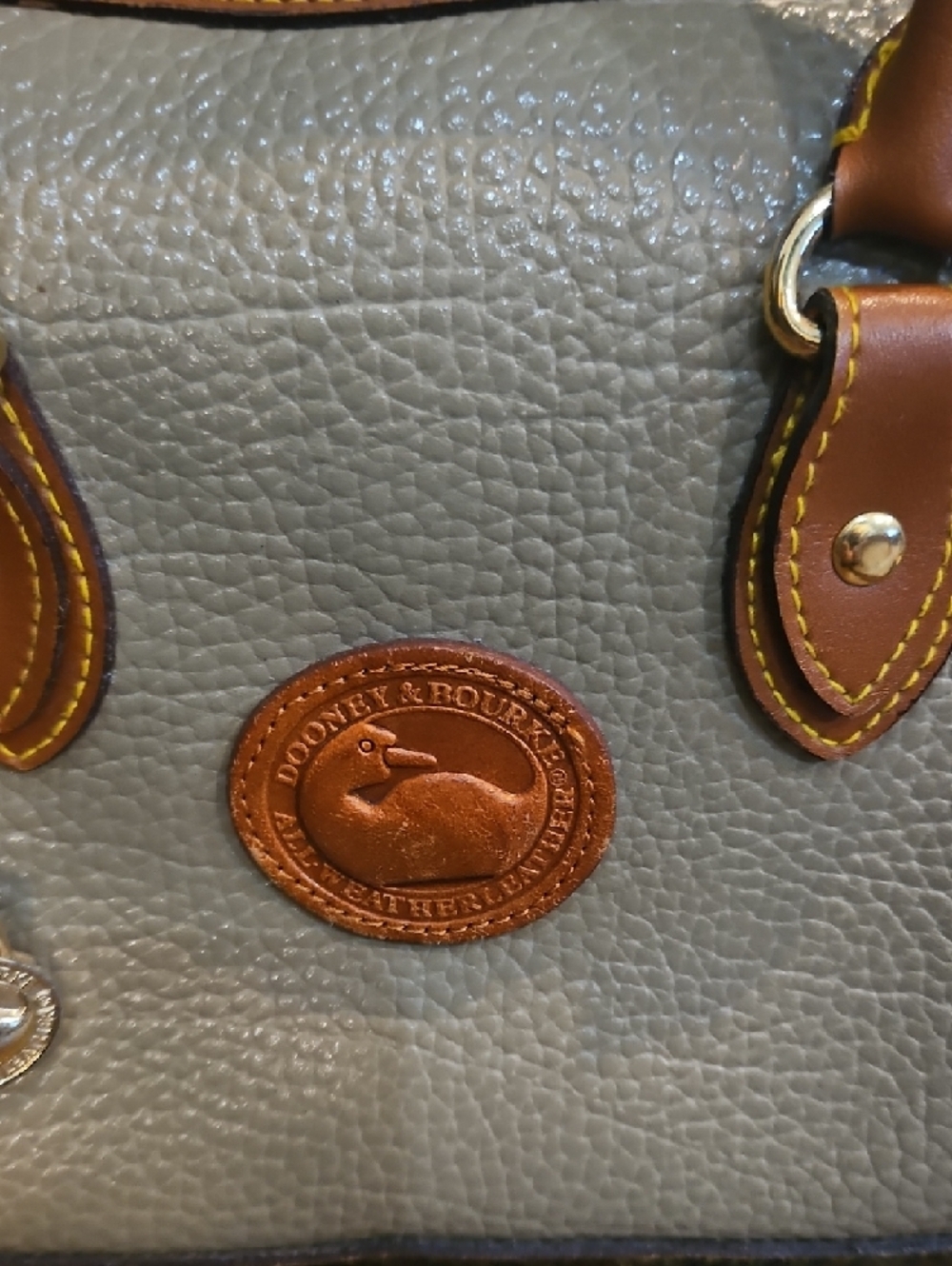 Dooney & Bourke Tan and Cream Pebbled Leather Satchel - Picture 3 of 16